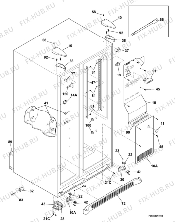 Взрыв-схема холодильника Frigidaire GLSZ28V8CB1 - Схема узла Housing 001